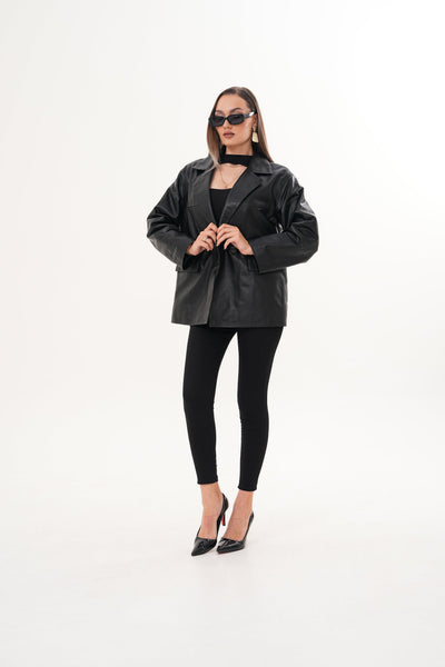 The Viva Black Leather Women Jacket