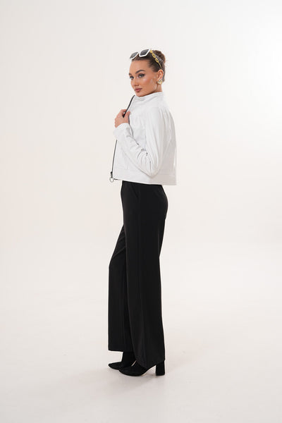 The Elvaris Reversible White Leather Women Jacket