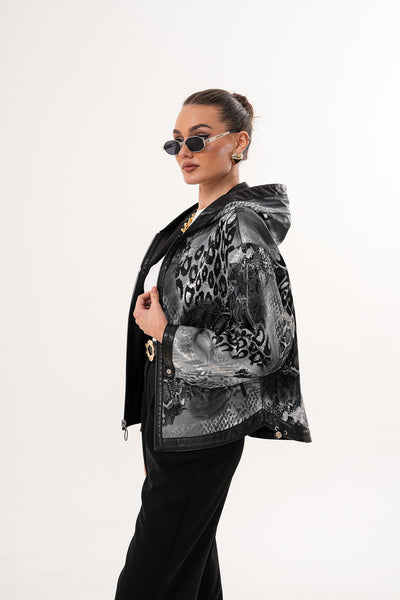 The Calyra Reversible Leather Women Jacket – Black