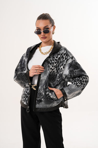 The Calyra Reversible Leather Women Jacket – Black