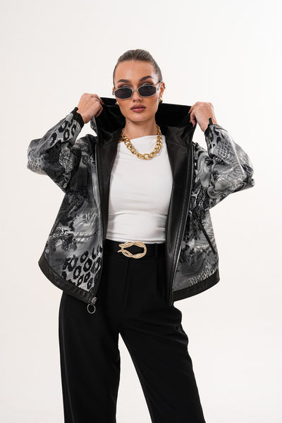 The Calyra Reversible Leather Women Jacket – Black