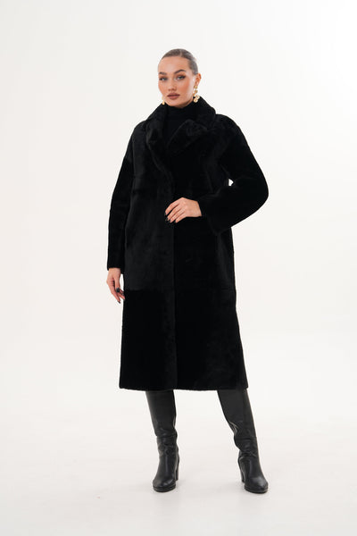 The Emilia Black Reversible Shearling Leather Women Jacket