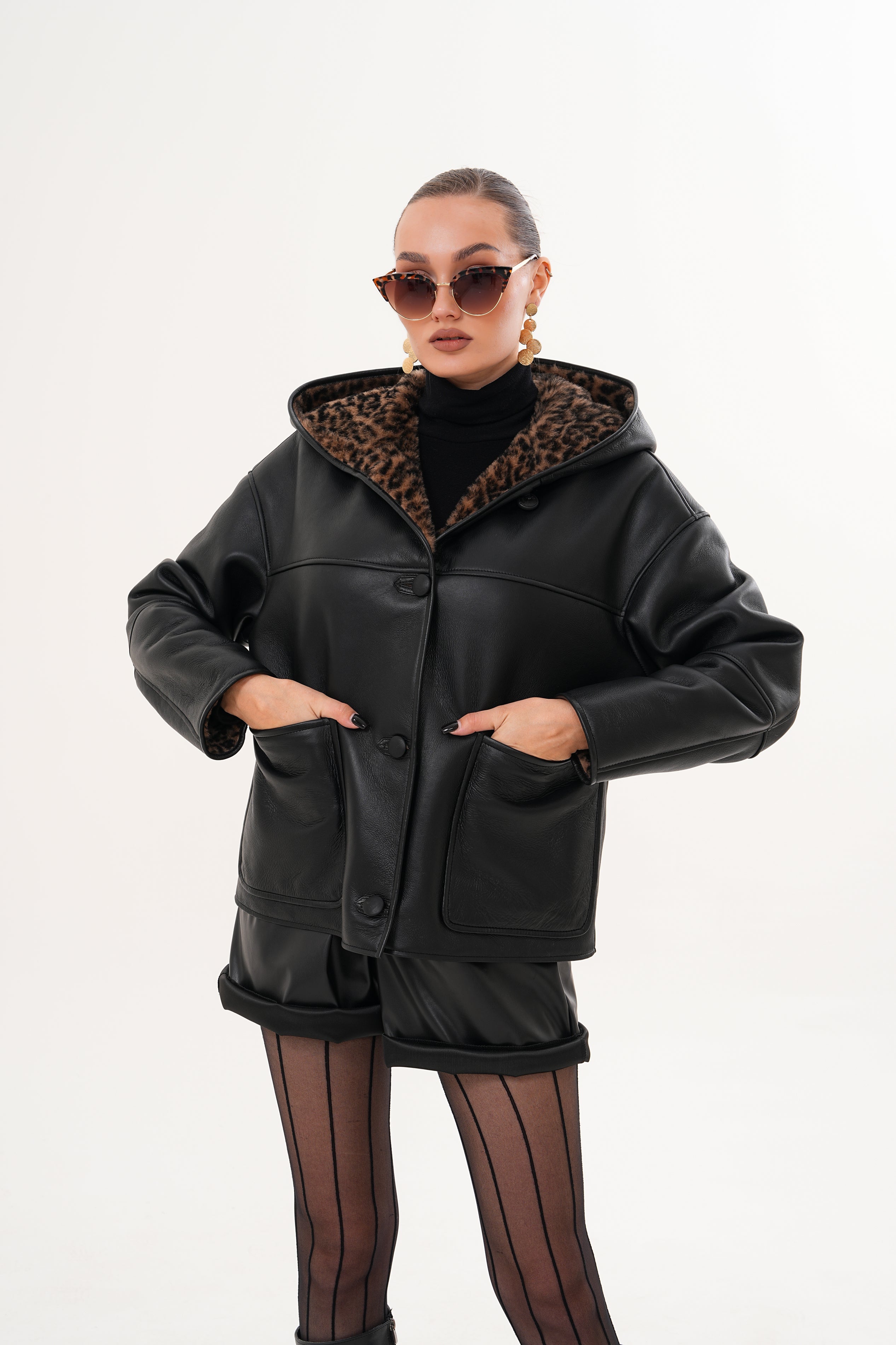 The Felina Black Leather Women Jacket
