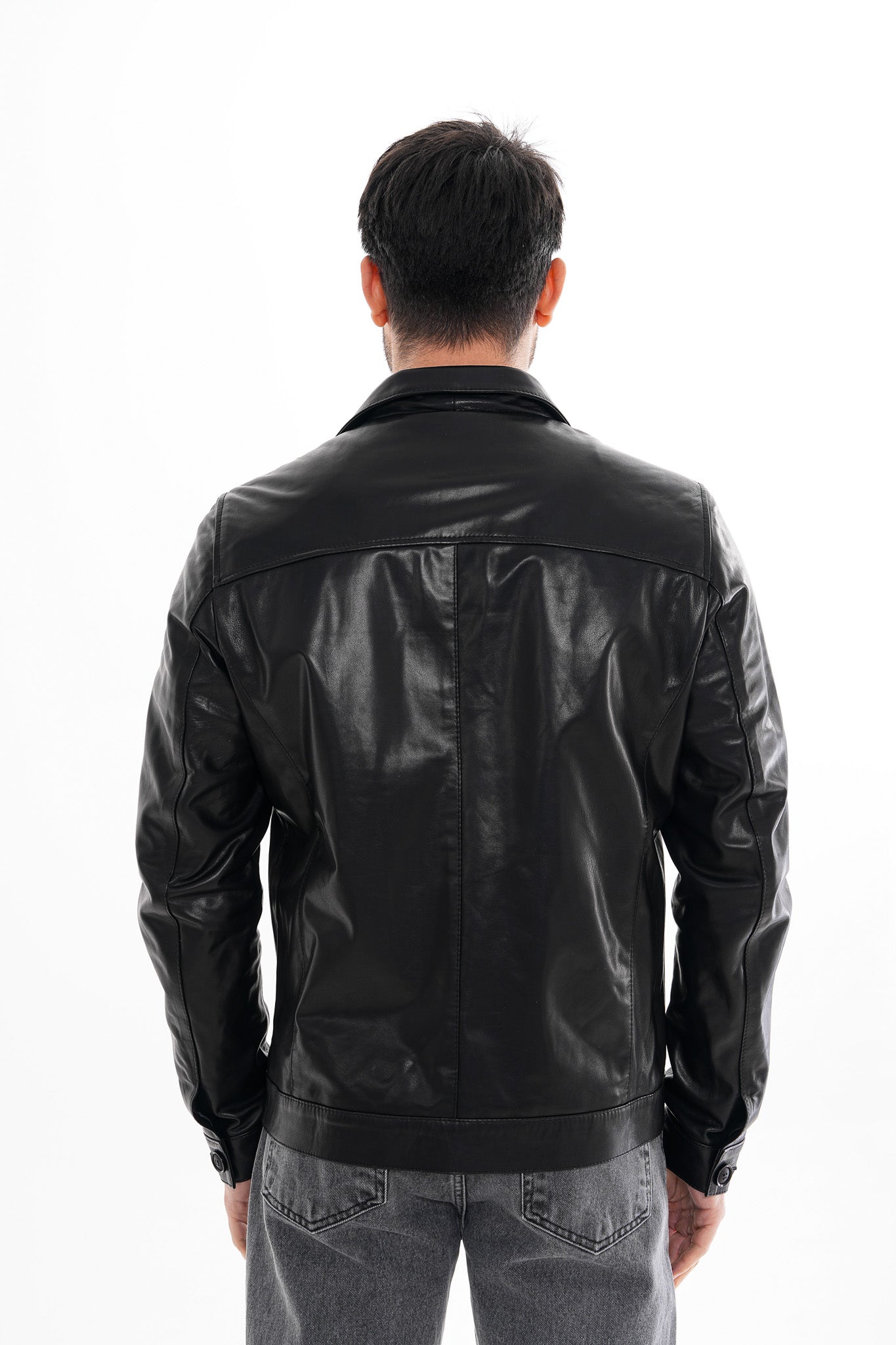 The Azzuro Black Leather Men Jacket
