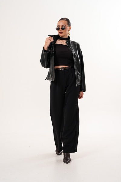 The Vesper Black Leather Women Jacket