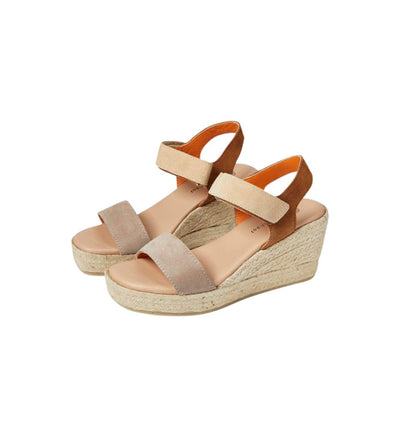 Eric Michael Ivory Leather Wedge Espadrille