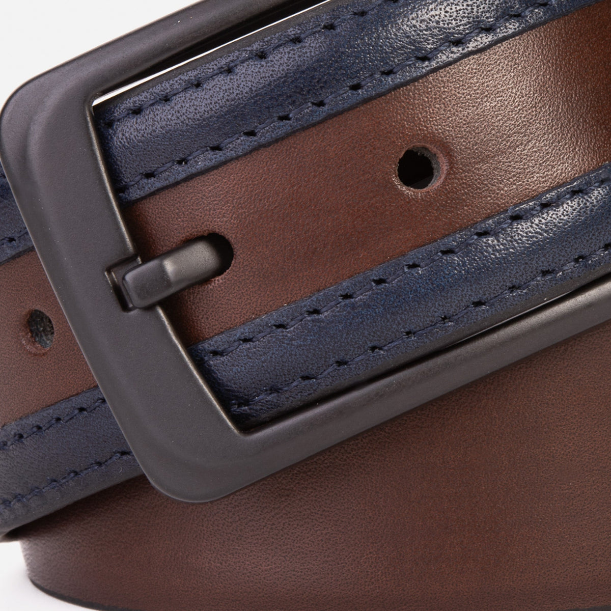 Vinci Leather The Neiva Navy/Brown Leather Belt – product view 2