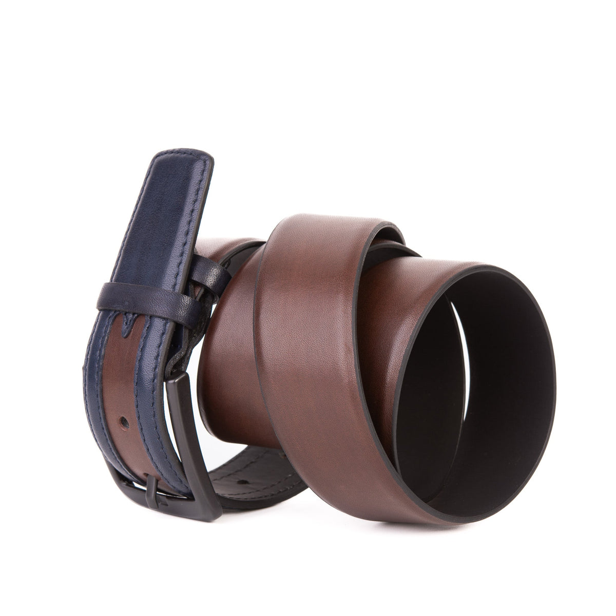 Vinci Leather The Neiva Navy/Brown Leather Belt – product view 4