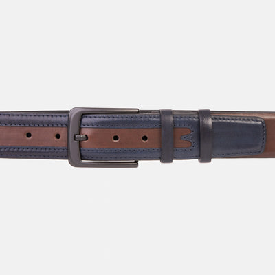 Vinci Leather The Neiva Navy/Brown Leather Belt – product view 3