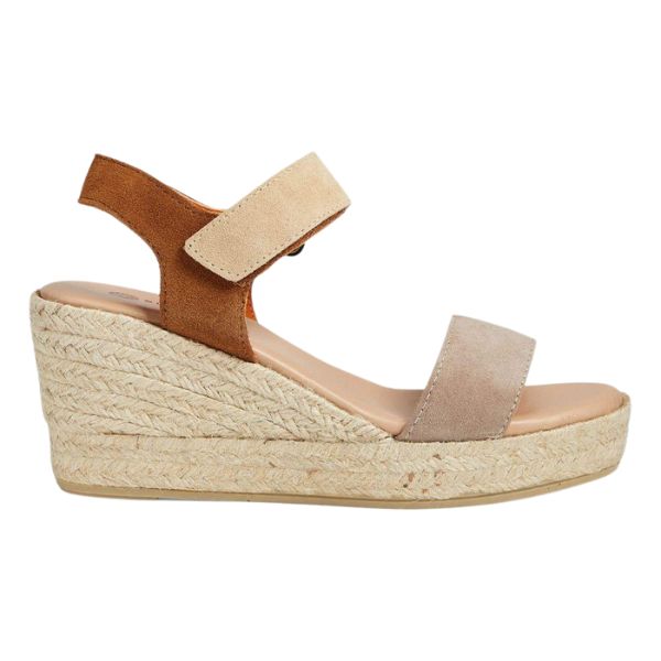 Eric Michael Ivory Leather Wedge Espadrille