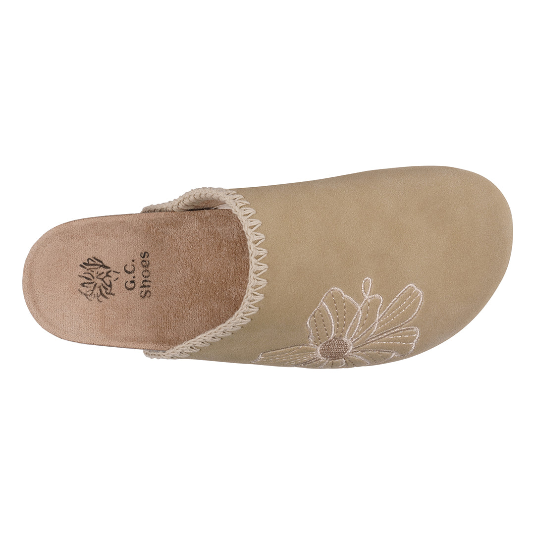 Women's Jamie Natural Slide Footbed Clogs – top view