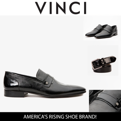 The Warsaw Men Shoe Black Leather Bit Loafer
