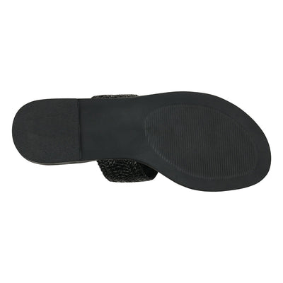 Women's Jovie Black Thong Flat Sandals