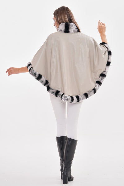 The Glacier Light Beige Reversible Leather Women Jacket