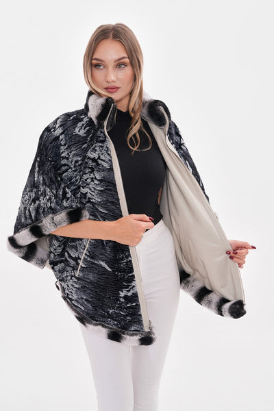 The Glacier Light Beige Reversible Leather Women Jacket
