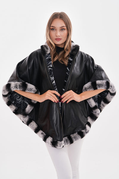 The Glacier Black Reversible Leather Women Jacket