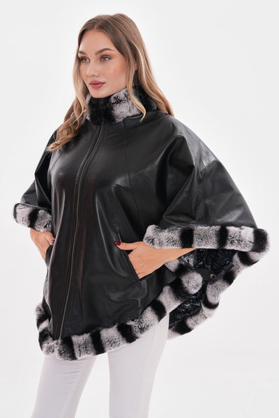 The Glacier Black Reversible Leather Women Jacket