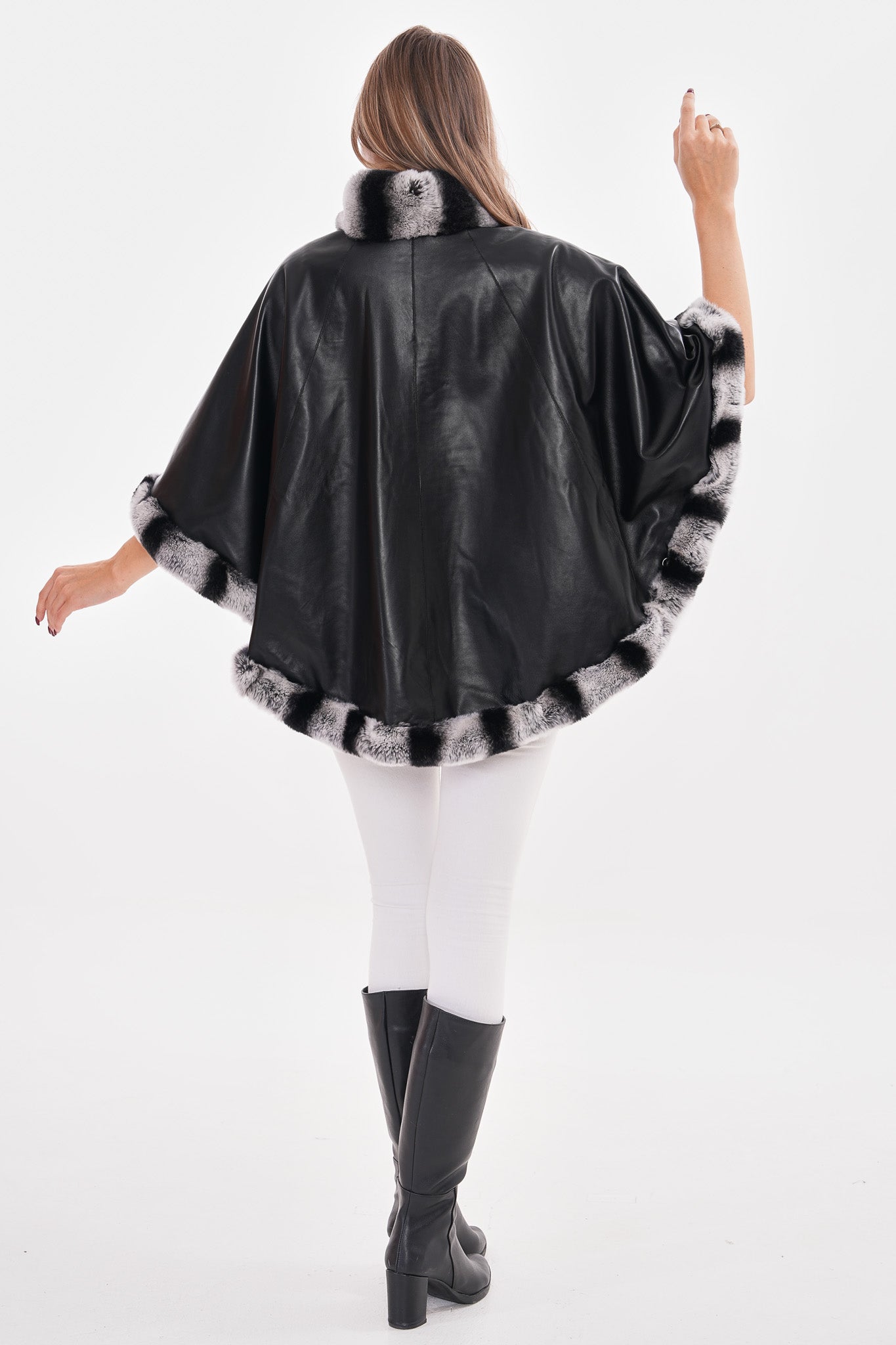 The Glacier Black Reversible Leather Women Jacket