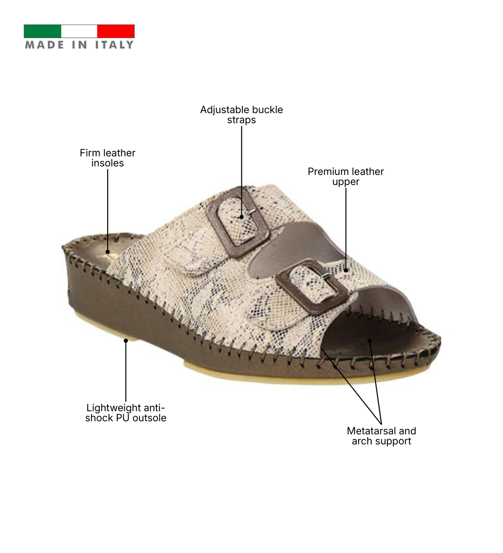 Jen Animal Print Leather Slide