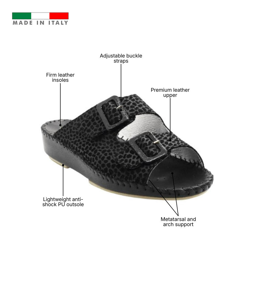 Jen Animal Print Leather Slide