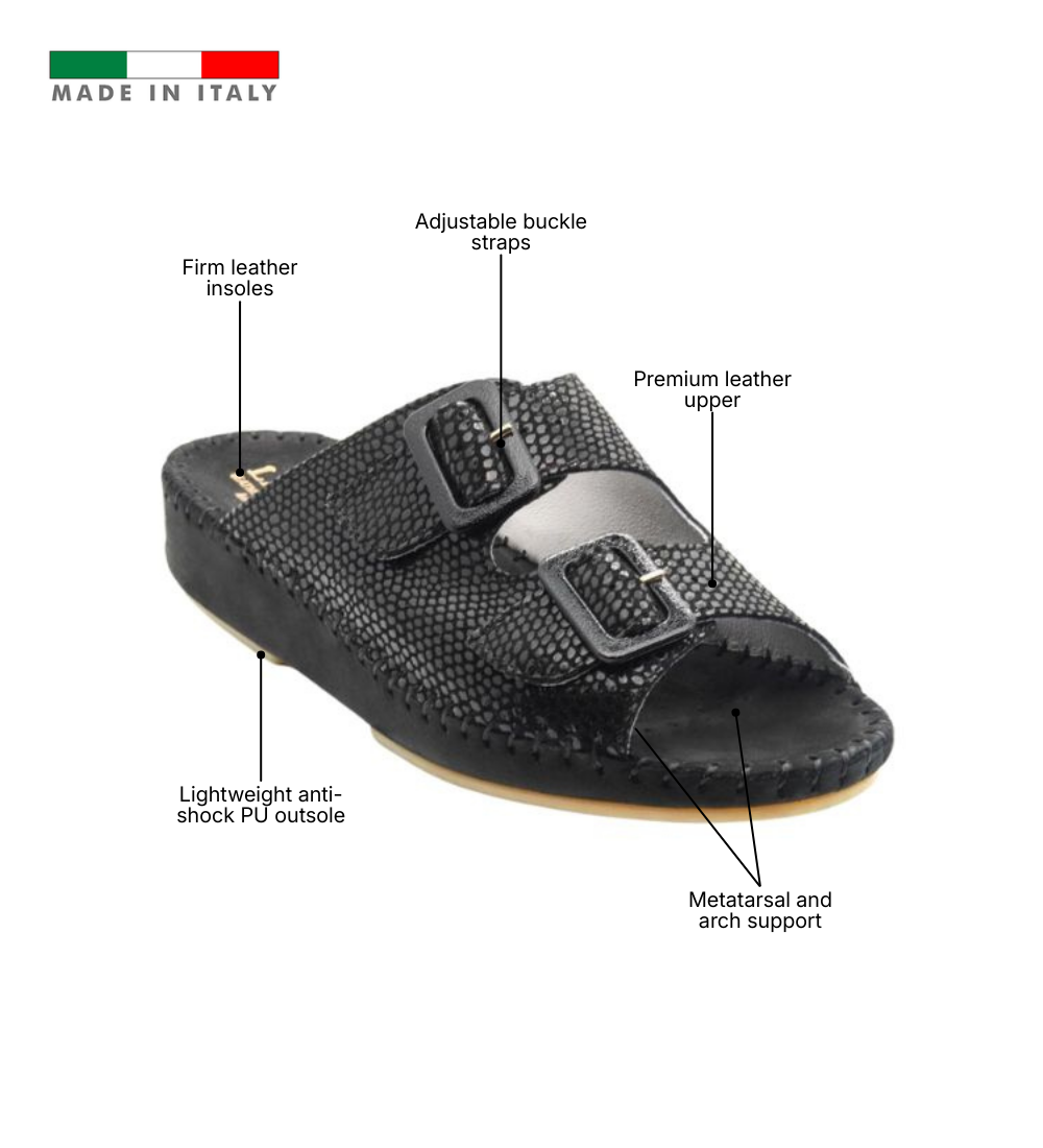 Jen Animal Print Leather Slide