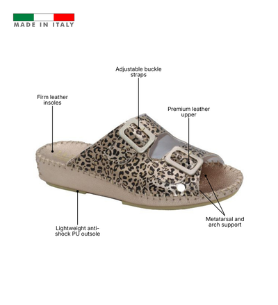 Jen Animal Print Leather Slide