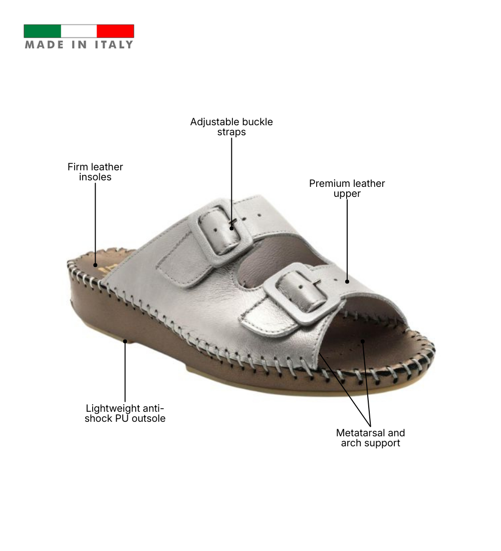 Jen Metallic Leather Slide
