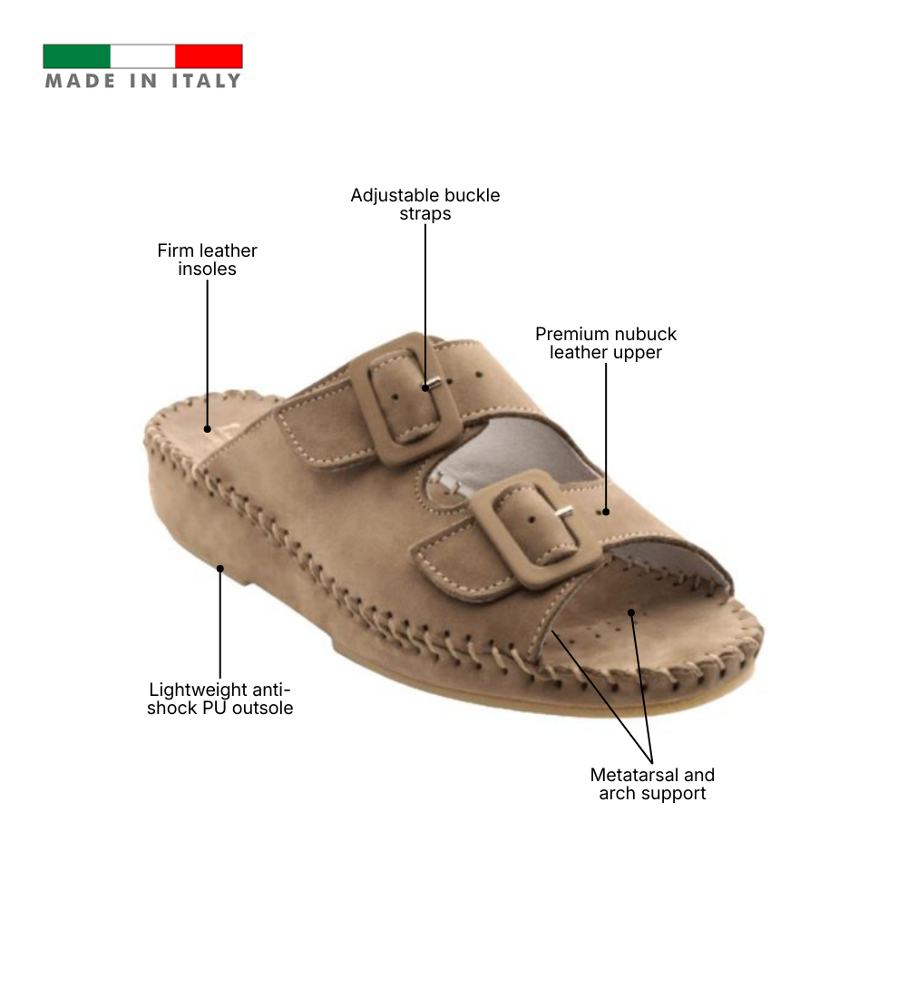 Jen Nubuck Leather Slide