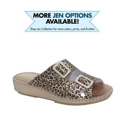 Jen Animal Print Leather Slide