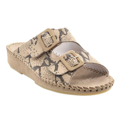 Jen Animal Print Leather Slide