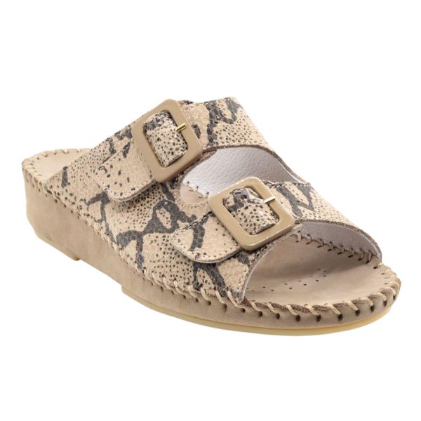Jen Animal Print Leather Slide