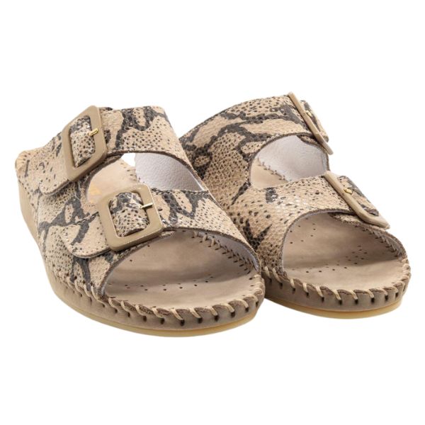 Jen Animal Print Leather Slide