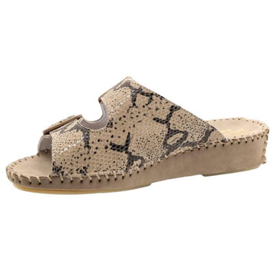Jen Animal Print Leather Slide