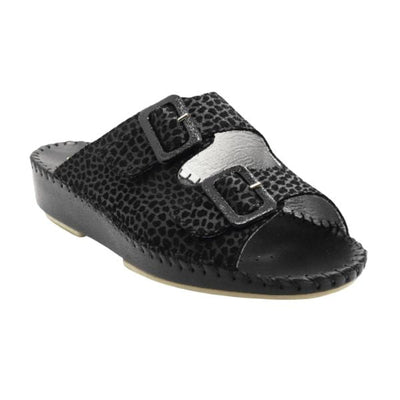 Jen Animal Print Leather Slide