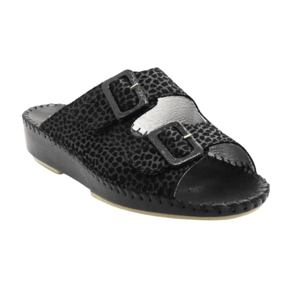 Jen Animal Print Leather Slide