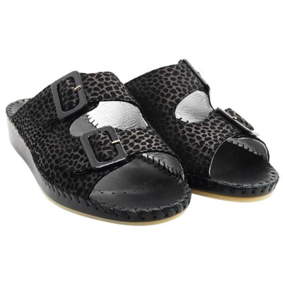 Jen Animal Print Leather Slide