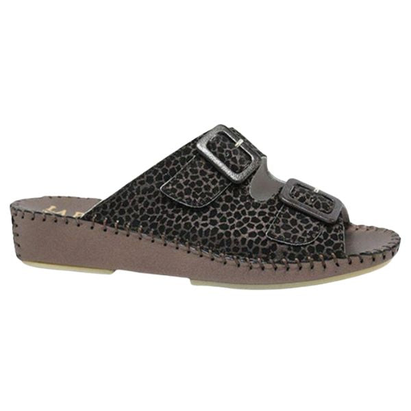 Jen Animal Print Leather Slide