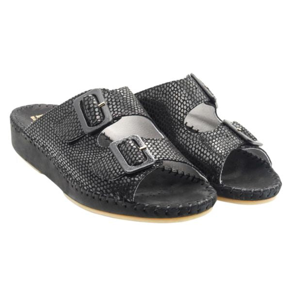 Jen Animal Print Leather Slide