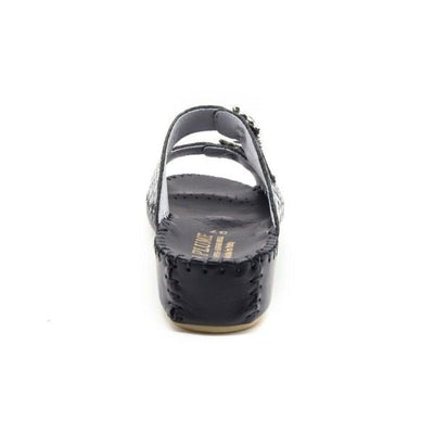 Jen Rhinestone Leather Slide