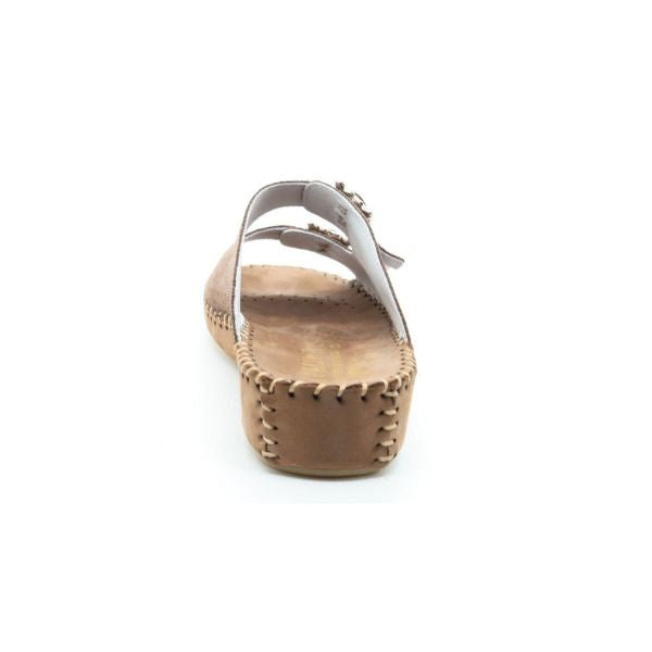 Jen Rhinestone Leather Slide