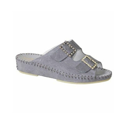 Jen Rhinestone Leather Slide
