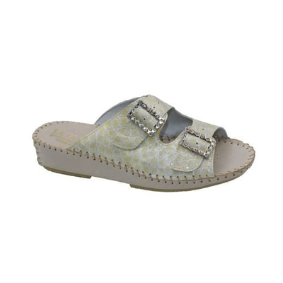 Jen Rhinestone Leather Slide