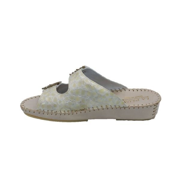 Jen Rhinestone Leather Slide