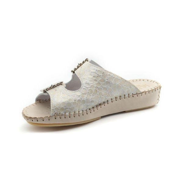 Jen Rhinestone Leather Slide