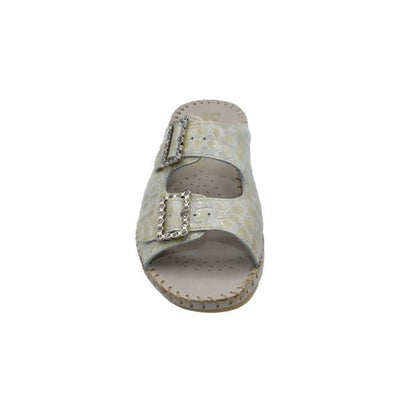 Jen Rhinestone Leather Slide