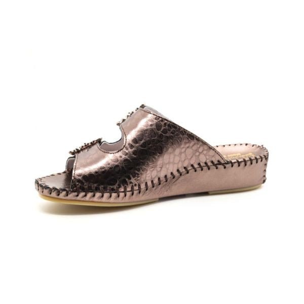 Jen Rhinestone Leather Slide