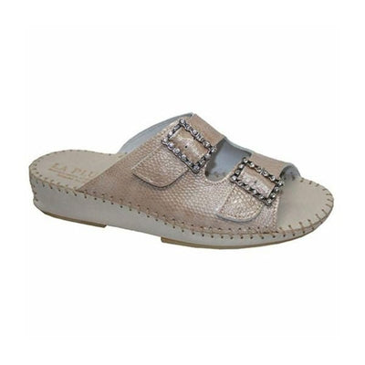 Jen Rhinestone Leather Slide