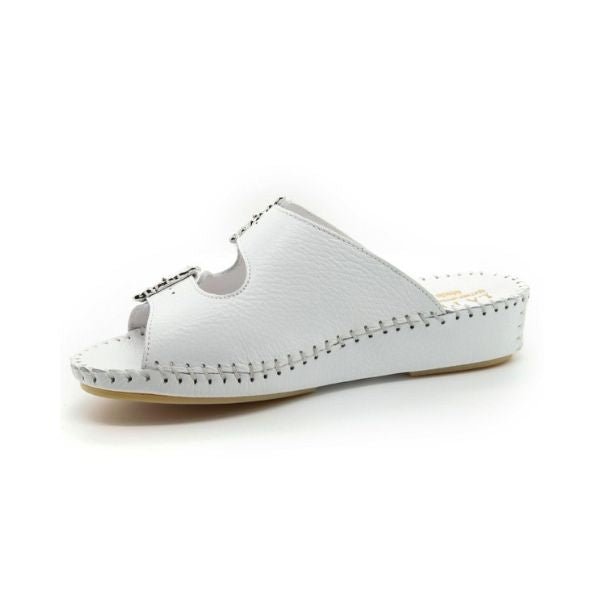 Jen Rhinestone Leather Slide