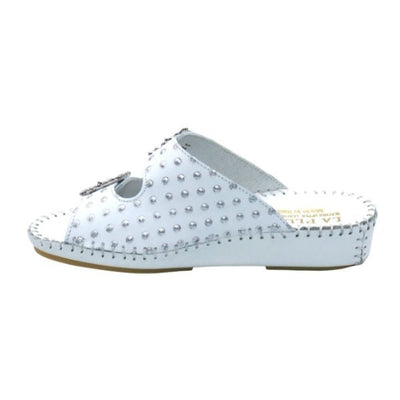 Jen Rhinestone Leather Slide
