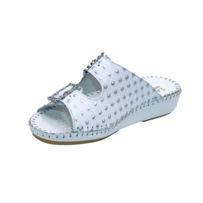 Jen Rhinestone Leather Slide